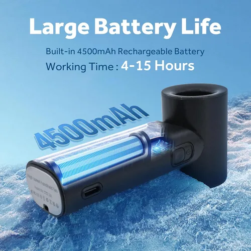 Miniatura 4 de Ventilador turbo portátil de mano de 17400 rpm, mini ventilador turbo de alta velocidad [15 horas de tiempo de enfriamiento máximo], 4500 mAh