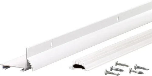 M-D Building Products 81935 - Sello comercial de aluminio blanco en forma de L para debajo de la puerta