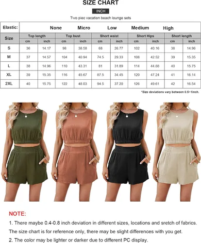 Miniatura 5 de Conjunto de dos piezas de lino para mujer, conjunto de 2 piezas sin mangas para verano