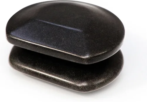 Miniatura 2 de Master Massage Juego de 2 piedras calientes circulares circulares grandes de tres cuartos – Puntos de gatillo y herramientas de acupresión – Piedra