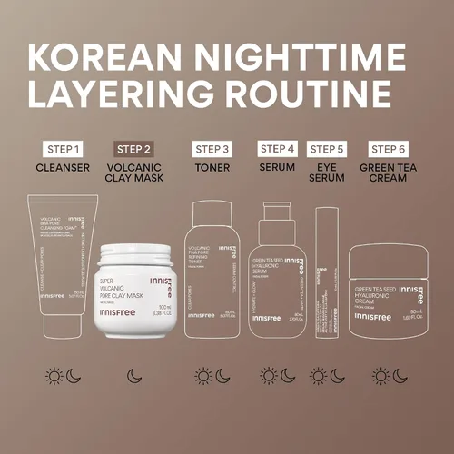 Miniatura 9 de innisfree Super Volcanic Clay Mask, Pore Cleansing & Oil Control Face Mask for Oily Skin with AHA, Korean Wash-Off Clay Mask for Clogged Pores