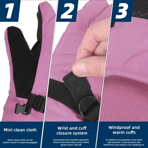 Miniatura 27 de AMYIPO - Guantes de invierno para niños y niñas, ideales para esquí, nieve, snowboard