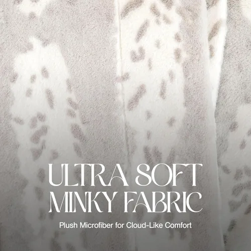 Miniatura 5 de Minky Designs Arctic Lynx Minky Blanket – Manta ultrasuave de piel sintética para sofá, cama y hogar – Esponjosa, cálida y lujosa – Colección Posh