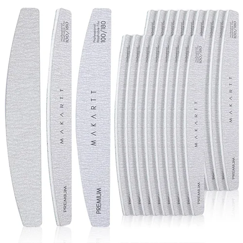 Miniatura 16 de Makartt Lima de uñas – Tablas de esmeril de grano 180/240 para uñas, 2 limas de uñas de doble cara para preparación y pulido de uñas naturales, kit