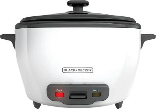 Miniatura 12 de BLACK+DECKER Olla arrocera de 3 tazas, RC503, 1.5 tazas de arroz crudo, cesta de cocción al vapor, recipiente antiadherente extraíble, un toque