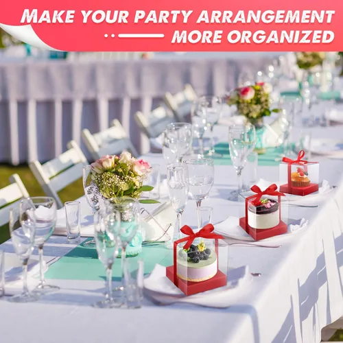 Miniatura 6 de Thenshop 50 Piezas Cajas Transparentes para Cupcakes Individuales de 3.5 Pulgadas Contenedores de Plástico para Cupcakes Individuales con Insertos