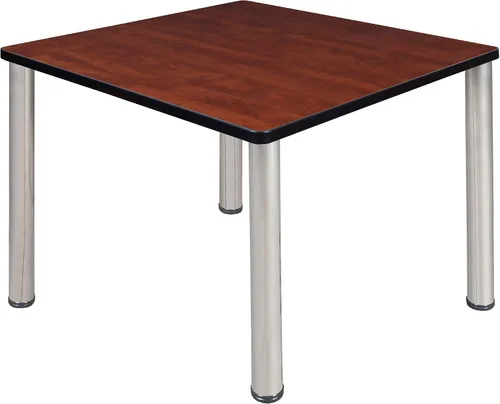 Miniatura 33 de Regency Kee - Mesa cuadrada pequeña para sala de descanso de 30 pulgadas, parte superior de cerezo, patas negras