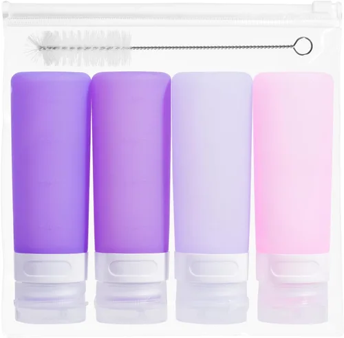 Miniatura 33 de MICEBAY Botellas exprimibles de condimentos para salsas, mini recipiente de silicona para aderezo de ensalada de 1 onza para llevar con bolsa
