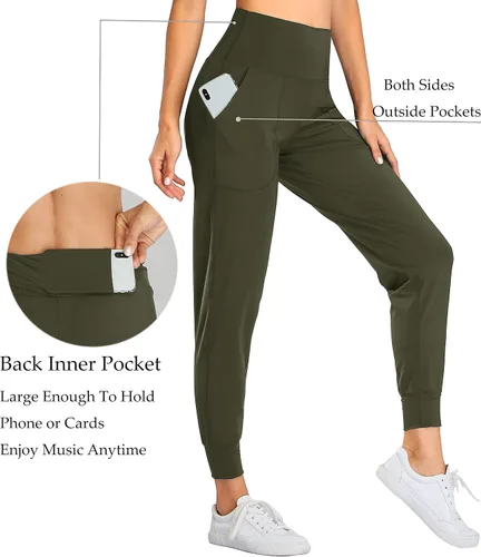 Miniatura 78 de Oalka - Pantalones deportivos para mujer, con cintura alta y bolsillos, para hacer deporte, yoga y entrenar