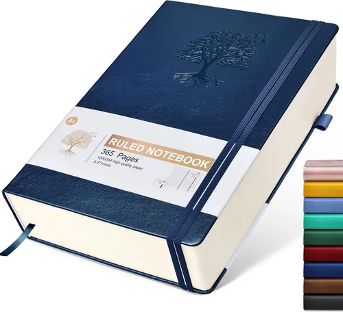 Miniatura 14 de Cuaderno Diario con Líneas - 365 Páginas A5 Cuaderno Grueso para Escribir para Hombres y Mujeres, Cuaderno con Rayas Universitarias, Diario de Cuero