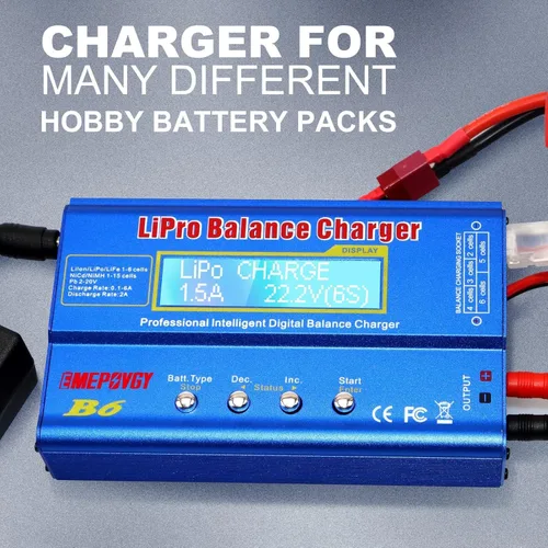 Miniatura 5 de Cargador de equilibrio de batería B6 Lipo 80W descargador para NiMH/NiCd (1-15S) LiPo/Li-ion/Life Battery (1-6S) RC Hobby Baterías Cargador
