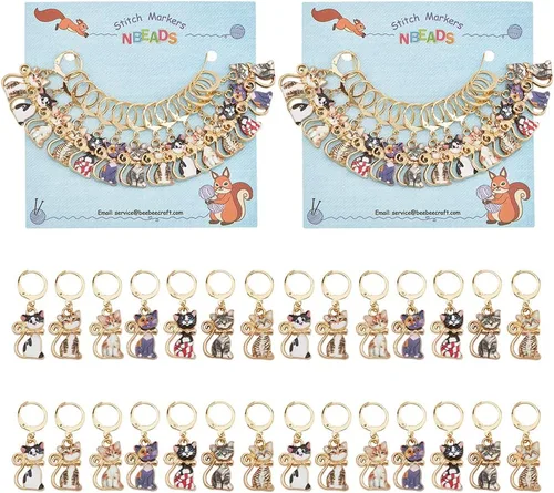 Miniatura 26 de NBEADS 2 Piezas 2 Estilos Cadenas Contador de Filas con Dijes de Abejas, Marcadores de Puntos con Números 0~9 Cuentas Acrílicas Dijes Marcadores