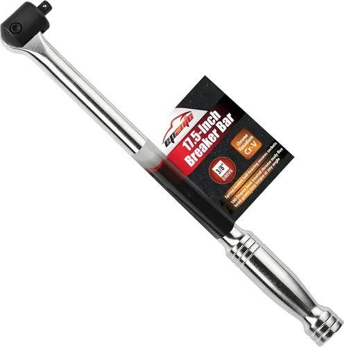 EPAuto Unidad de 3/8 pulgadas por barra disyuntora de 17.5 pulgadas de longitud, acero CR-V Negro/ acero inoxidable