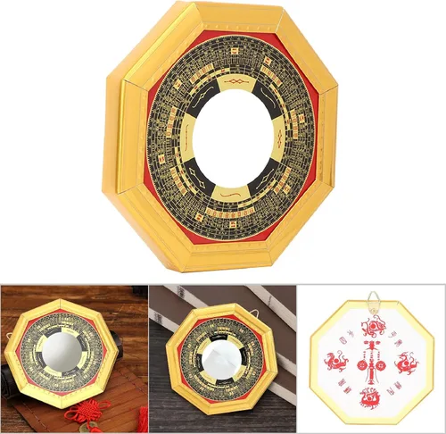 Miniatura 2 de TOPINCN Espejo Bagua, espejo tradicional chino de Feng Shui, espejo cóncavo, exorcismo, amuleto de exorcismo, artesanía de la suerte (13.5 cóncavo)