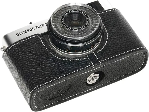 Miniatura 3 de Trip 35 - Funda de piel auténtica hecha a mano para cámara Olympus Trip 35 con correa de mano (negro)