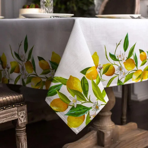 Miniatura 4 de ARTABLE Mantel Rectangular de Primavera con Estampado de Flores, Hierba y Patrones Florales Vintage, Mantel para Mesa de Pascua, Camino de Mesa