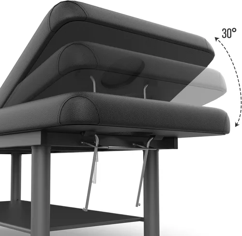 Miniatura 4 de pouseayar Cama de masaje estacionaria profesional resistente, amplia mesa de masaje estacionaria con respaldo para mesa de tratamiento, terapia Negro
