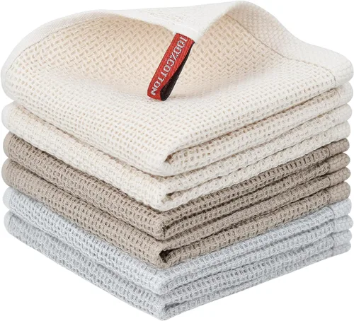 Miniatura 121 de Nialnant - Toalla de cocina 100% algodón, tejido gofre, suave, absorbente y de secado rápido, toallas para secar platos, trapos de limpieza - Multi
