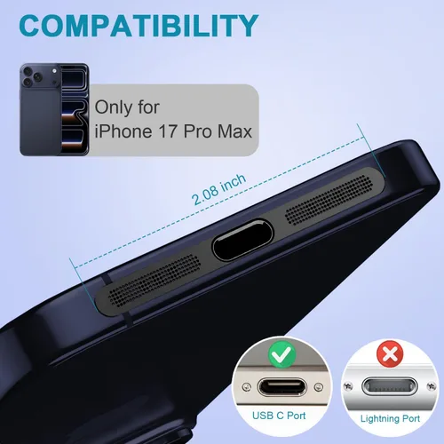 Miniatura 2 de Tapón Antipolvo USB C, Funda de Puerto USB C Tipo C para Enchufe de Puerto de Carga, Funda Antipolvo para Altavoces, Accesorios para iPhone 17 Pro