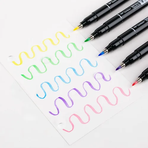 Miniatura 7 de Tombow 56448 Fudenosuke - Bolígrafos de pincel, color pastel, paquete de 6