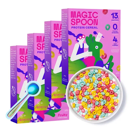 Miniatura 18 de Cereal Magic Spoon - Paquete de 4 piezas de sabores surtidos - Cereal para el desayuno keto, sin gluten y sin granos, bajo en carbohidratos, alto