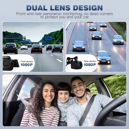 Miniatura 3 de ULTECHNOVO - Espejo con pantalla táctil de 10.23 pulgadas con cámaras delanteras y traseras 1080P, doble grabación, transmisión, multimedia
