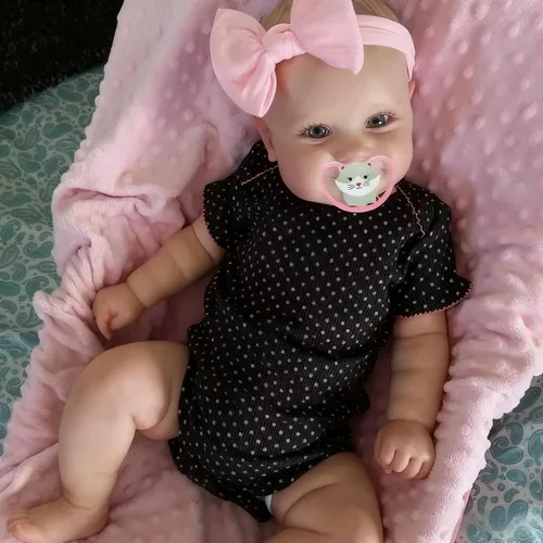 iCradle Lovely Real Look Reborn Baby Doll Girl 20 pulgadas 19.7 in cuerpo completo suave vinilo muñeca bebé realista pintado pelo recién nacido
