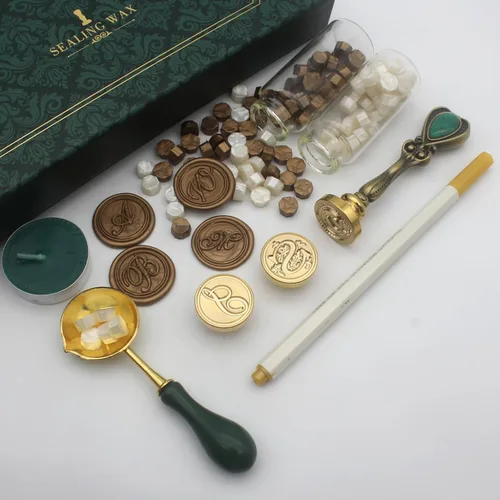 Miniatura 3 de Kit de sellos de cera con letras, kit de sellos de cera con inicial, cabeza de sello de cera de sellado del alfabeto S, 3 piezas, kit de sello