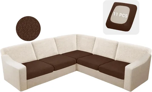Miniatura 65 de HDCAXKJ - Fundas impermeables para cojín de sofá modular, fundas elásticas para cojín de sofá de esquina, fundas protectoras de muebles de jacquard