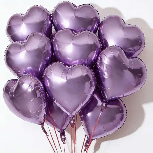 Miniatura 12 de 10 globos rojos de aluminio con forma de corazón de 18 pulgadas, globos de Mylar para baby shower, boda, decoraciones de San Valentín, globos