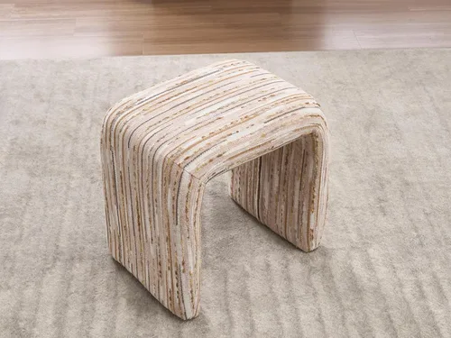 Miniatura 6 de Silla moderna para sala de estar con otomana, silla tapizada de lino mixto, cómoda silla de lectura lateral para sala de estar, dormitorio, marrón