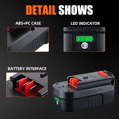 Miniatura 3 de Paquete de 2 baterías de iones de litio HPB18 de alta capacidad de 7.0 Ah compatibles con Black and Decker de 18 V para baterías Black and Decker