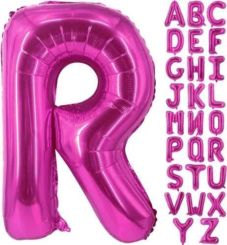 Miniatura 14 de Lovoir Globos grandes de 40 pulgadas de color rosa intenso con la letra H de gran tamaño, globo de helio de aluminio de Mylar para decoración