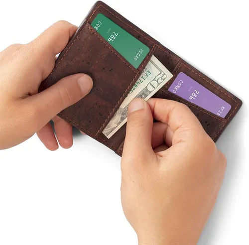 Miniatura 2 de Corkor Slim Wallet for Men, RFID Safe, Vegan Non Leather, Bi-fold Cards Cash