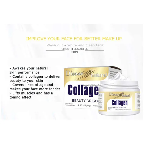 Miniatura 9 de DISAAR Beauty Crema de colágeno para frente y cuello, líneas de sonrisa, arrugas, manchas faciales, piel seca, músculos débiles para mejorar tu