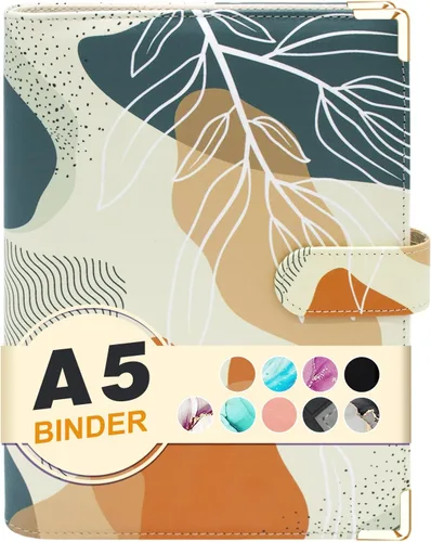 Miniatura 9 de Carpeta A6 recargable de piel sintética con 6 anillas, cubierta para cuaderno pequeño para papel de relleno A6, cubierta de planificador personal