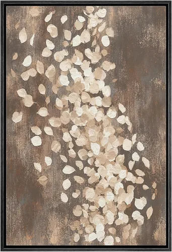 Miniatura 26 de Wall26 - Arte de pared con marco estampado en lienzo, bosque negro y blanco, árbol de madera con detalles de anillo, naturaleza, naturaleza salvaje