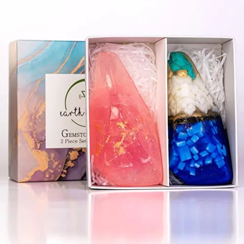 Miniatura 9 de Juego de jabón y bomba de baño de piedras preciosas, regalo relajante de spa para mujeres, juego de regalo para el día de la madre, 4 jabones