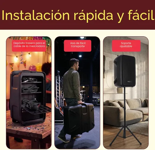 Miniatura 6 de Pyle - Paquete de bocina PA y mezclador DJ - Sistema de sonido inalámbrico Bluetooth portátil de 300 W con entradas USB SD XLR 1/4" RCA - Bocina