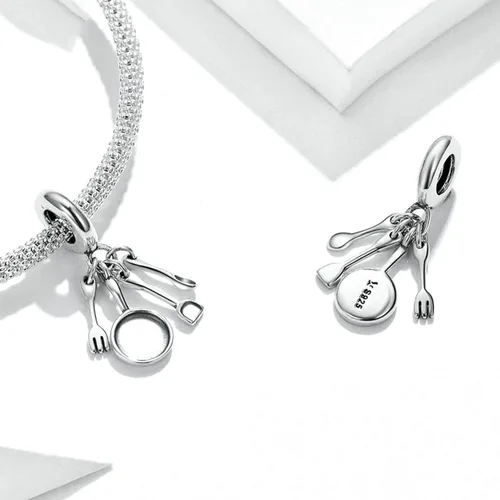 Miniatura 3 de Abalorio de plata de ley 925 con diseño de tijeras para abalorios de pandora