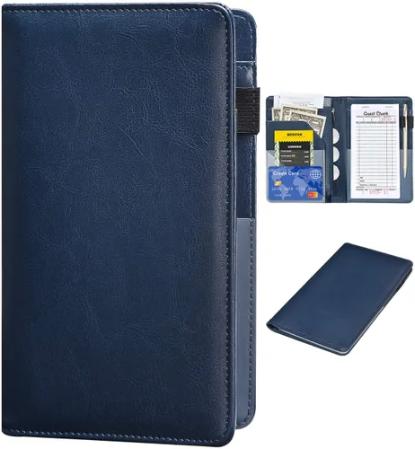 Miniatura 8 de Libreta organizadora para camarera Book&Waitstaff; de piel con brillos y cartera y bolsillo con cierre; lindo organizador con bolsillo para monedas