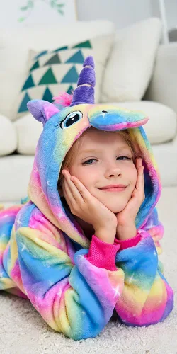Miniatura 34 de Pijama de unicornio unisex para niños, enteritos para disfraz, Halloween