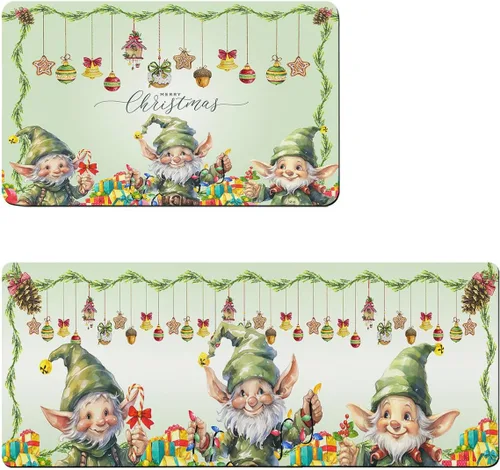 Miniatura 6 de Tapete de baño de gnomos de Navidad para bañera, antideslizante, de secado rápido y absorbente, tierra de diatomeas, fregadero, dormitorio, cocina