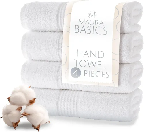 Miniatura 30 de MAURA Basics - Toallas de baño de 100 % algodón turco con bucles de gancho. Juego de toallas de felpa absorbentes de lujo extra grandes para baño