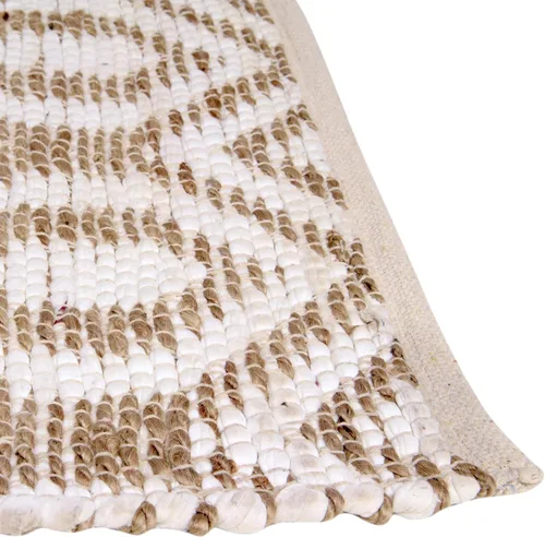 Miniatura 6 de Unique Loom Chindi Jute Collection - Alfombra rectangular de 7 pies 1 pulgada x 10 pies, color blanco y natural blanco (White/Natural)