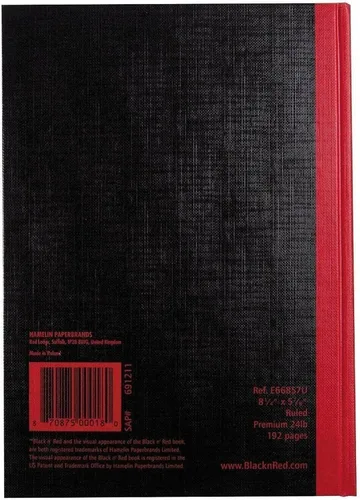 Miniatura 7 de Black n' Red - Cuaderno A5 con líneas sueltas