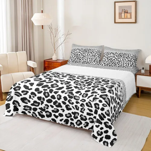 Miniatura 13 de Juego de sábanas abstractas de piel de guepardo, tamaño individual, decoración de lujo para habitación de niños, niñas y mujeres, juego de ropa