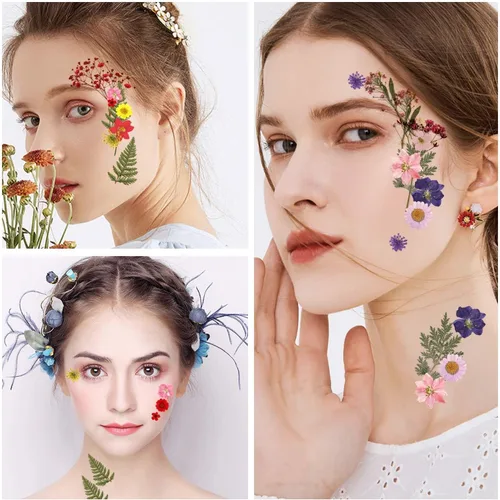 Miniatura 3 de Tovip 71 piezas de flores y hojas secas prensadas reales, mezcla de flores secas naturales prensadas, flores secas naturales preservadas