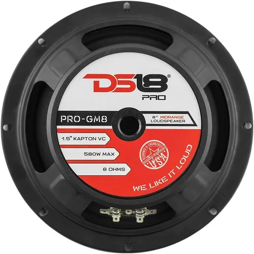 Miniatura 6 de DS18 PRO-GM8 - Altavoz de 8 pulgadas, rango medio, cesta de acero negro, 580 W máximo, 190 W RMS, 8 ohmios, altavoces de puerta de audio de alta