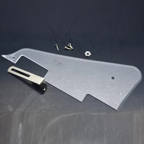 Miniatura 50 de Dopro Golpeador de guitarra LP y soporte de acero inoxidable LP con tornillos de montaje de acero negro para USA Les Paul Aged White